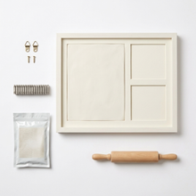Kit completo: marco, arcilla, rodillo, letras y colgadores
