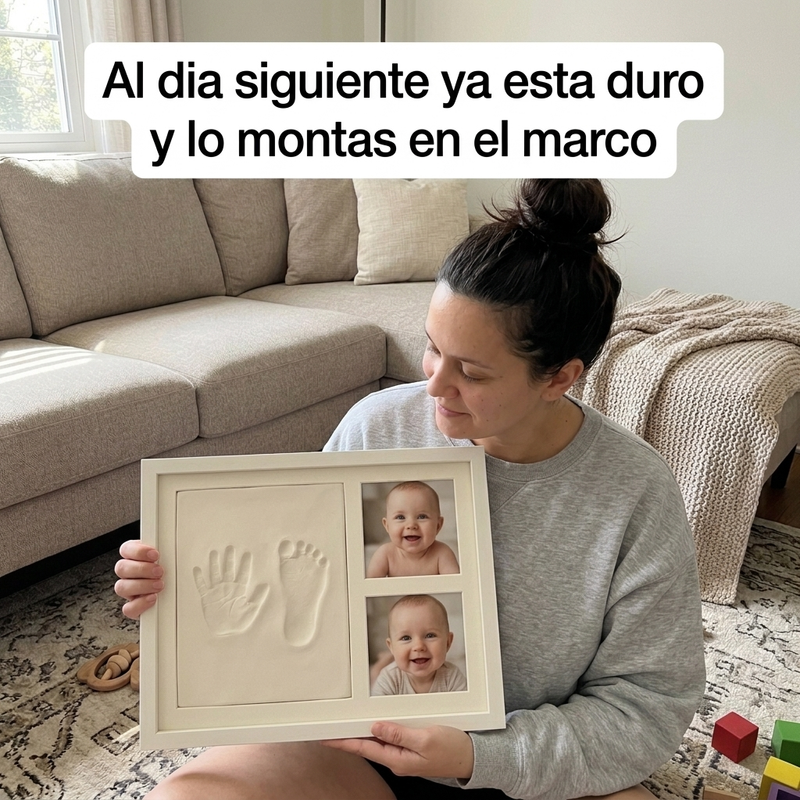 El marco montado con la huella seca